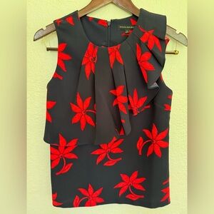 Banana Republic Black Sleeveless Asymmetrical Blouse